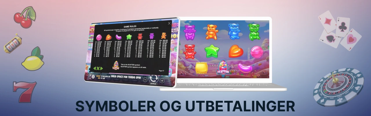 Symboler og utbetalinger i sugar rush